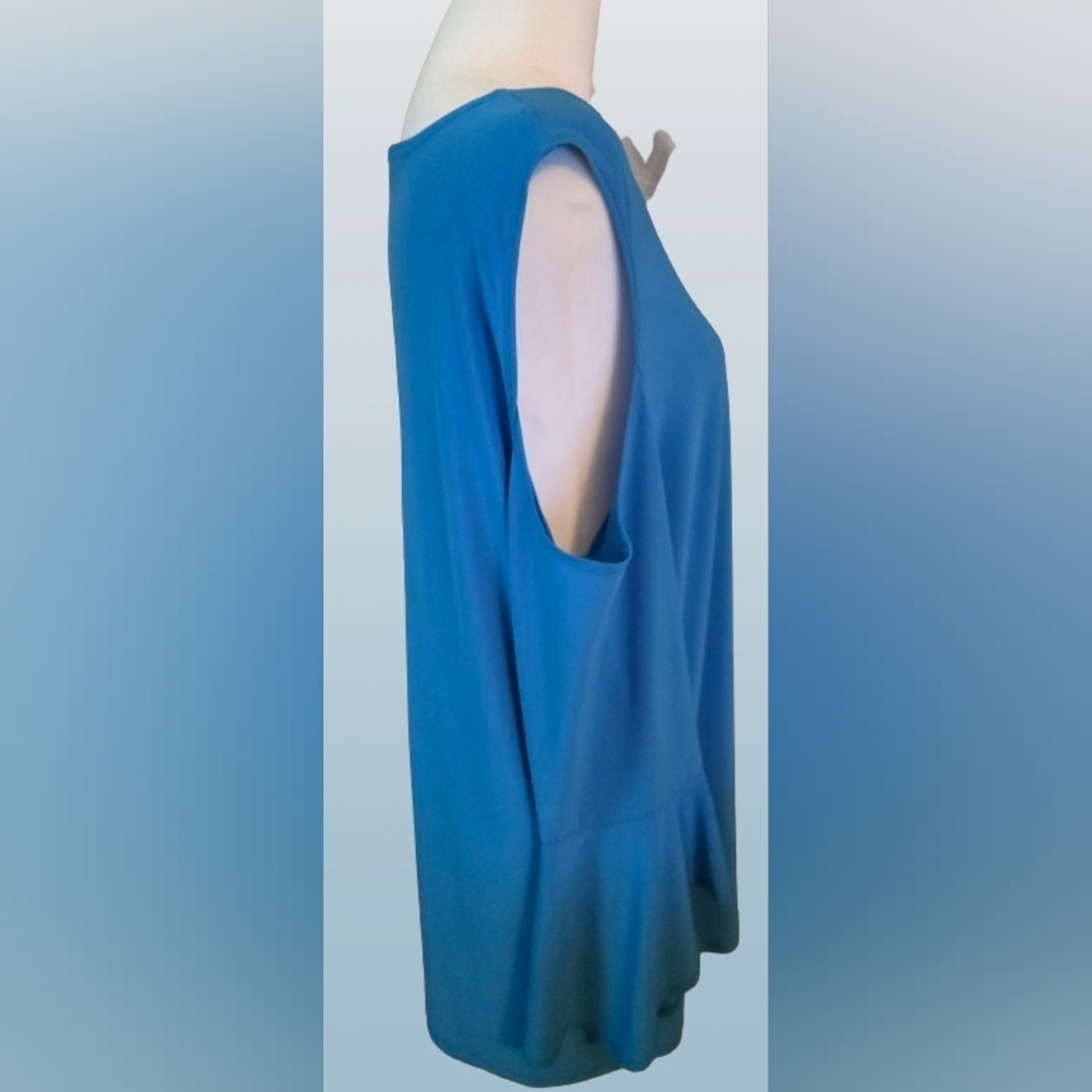 📣 Slinky Brand Set Tunic 💙 Blouse Cold Shoulder Elastic Pants👖 XL NWOT 😍 🆕 - Picture 5 of 9